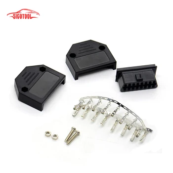 

fast 100pcs/Lot OBD2 16Pin Connector Female Diagnostic Tool OBD Connector Plug+Shell+Terminal+Screw Works Multi-Cars