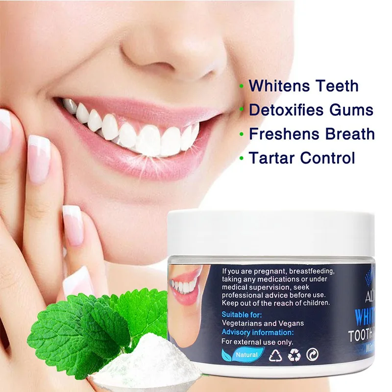 Mint Tooth and Gum Powder, Botanically Clean, Teeth Whitening, Remineralizing, Fluoride Free