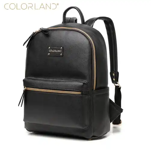 black leather nappy bag