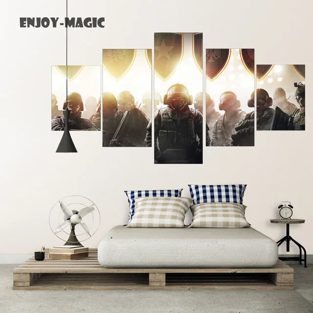 Home Decor Canvas Poster Rainbow Six Siege Painting Wall Art Modern Home Decor Canvas Poster Rainbow Six Siege Painting Wall Art Modern 5 Piece Oil Picture