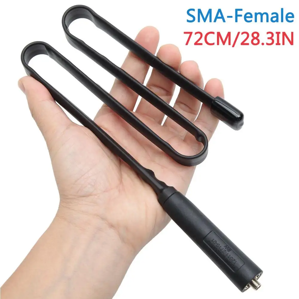 ABBREE SMA-Female разъем Dual Band 144/430 МГц Складная углеродистая сталь, тактический антенна для рации Baofeng UV-5R UV-82 Ham радио