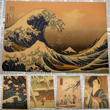 Nostálgica estilo japonés antiguo Kraft papel vintage cartel de pared artesanía Café Bar decoración pegatina Retro impresión Póster