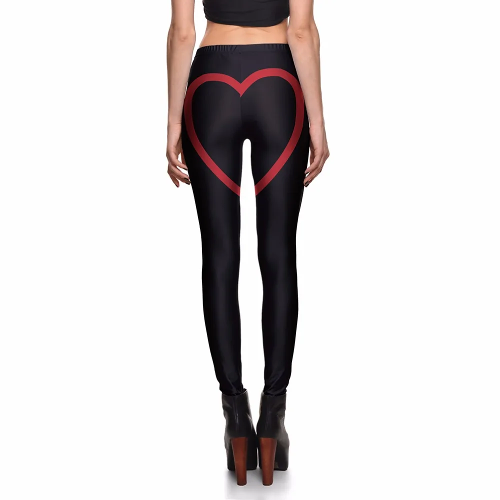 

Leggings New Women's Rear Special Design Red Love Drawing Leggings Pants Elastic Pants