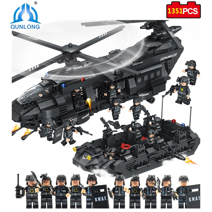 

Military Army Building Blocks Compatible Legoe Minecraft City Transport Helicopter Educational Bricks Christmas gift Kids toys