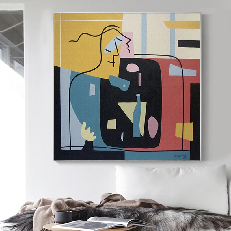 

Vintage Abstract Figure Love Canvas Painting Creatively Print Poster POP Wall Art Pictures for Bedroom Living Room Home Decor