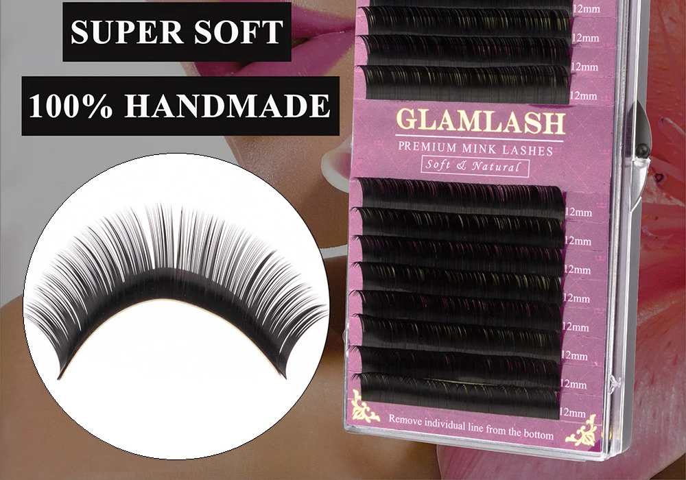 GLAMLASH 16 рядов из искусственной норки мягкая норка индивидуальный удлинитель ресниц maquiagem cilios для профессионального идеального использования