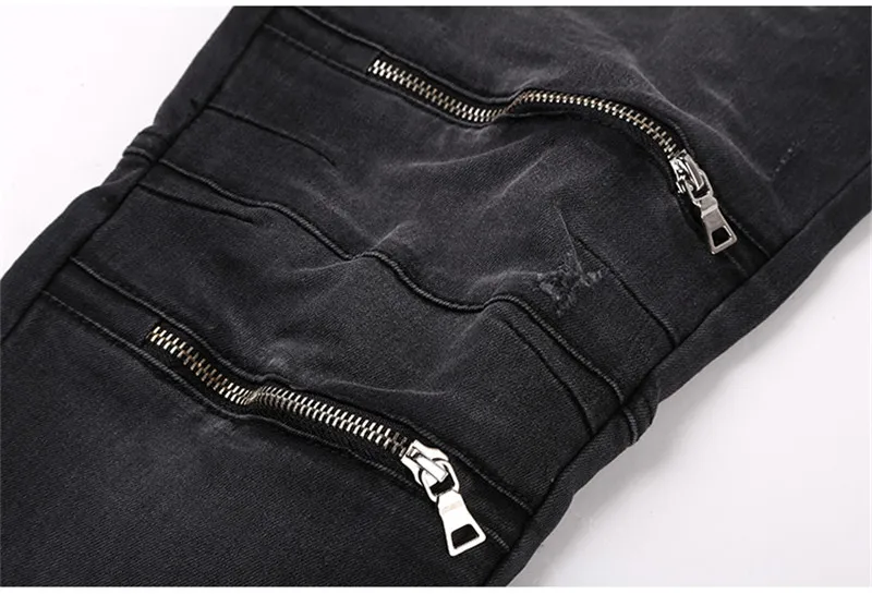 2018 Мужские джинсы Slim Fit Горячая Распродажа повседневные джинсы молния Fly карандаш черные брюки мужские узкие брюки Горячая распродажа