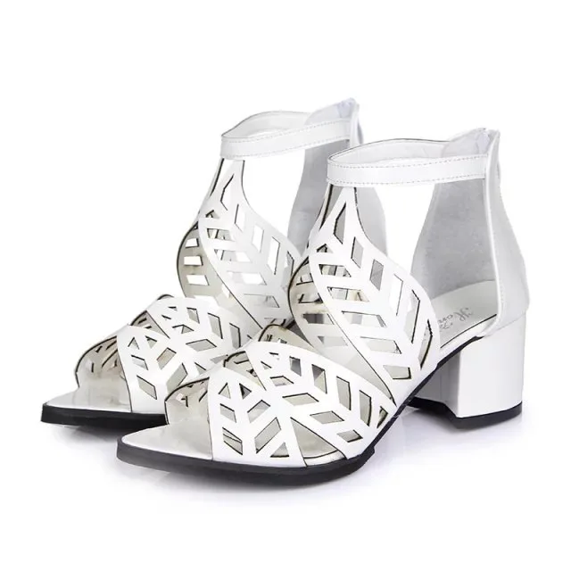 

FEERIJT 2019 new fashion luxury women's sandals hollow rhinestone women's high heels large size 35-41