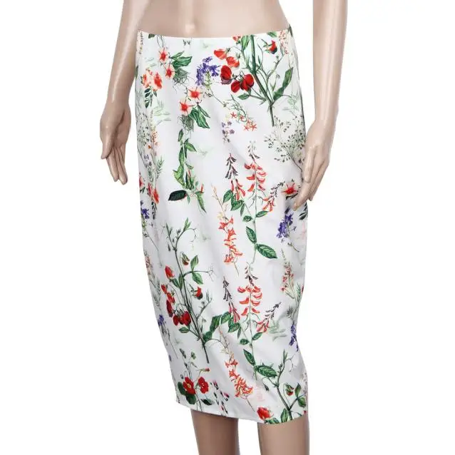CHAMSGEND Женская юбка-карандаш длиной до колена с цветочным принтом Прямая поставка 1M22