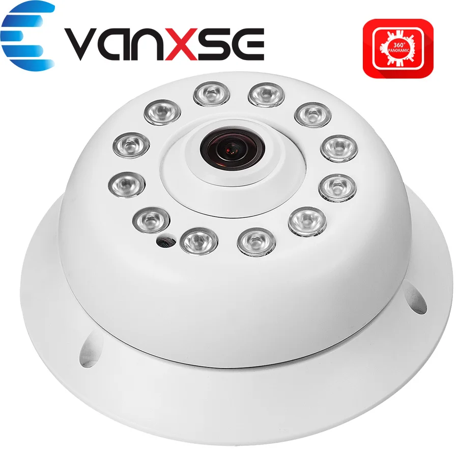 

Vanxse Cctv 1200tvl Hd Sony Cmos 12pcs Leds Ir-cut 1.8mm fisheye Lens Panoramic 360 degree Armour Dome Security Camera