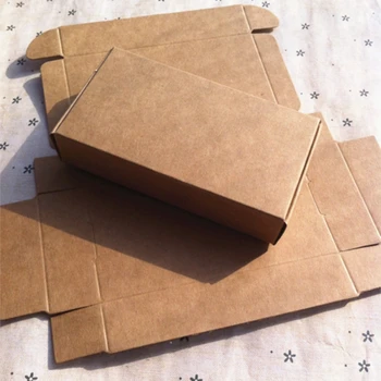 

8PCS Natural Kraft Brown Box Carton Caixa Tab Lock Presents Box Wedding Candy Gift Boxes Soap Packaging Box Jewelry Packing