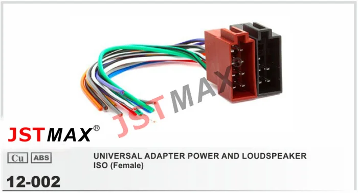 Jstmax Universal Female Iso Radio Wire Wiring Harness