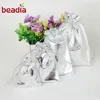 10pcs Silver Gold Organza Drawable 7x9 9x12 10x15 13x18 cm Christmas Wedding Candy Party Pouch Bag Gifts Jewelry Pouches  ► Photo 3/3