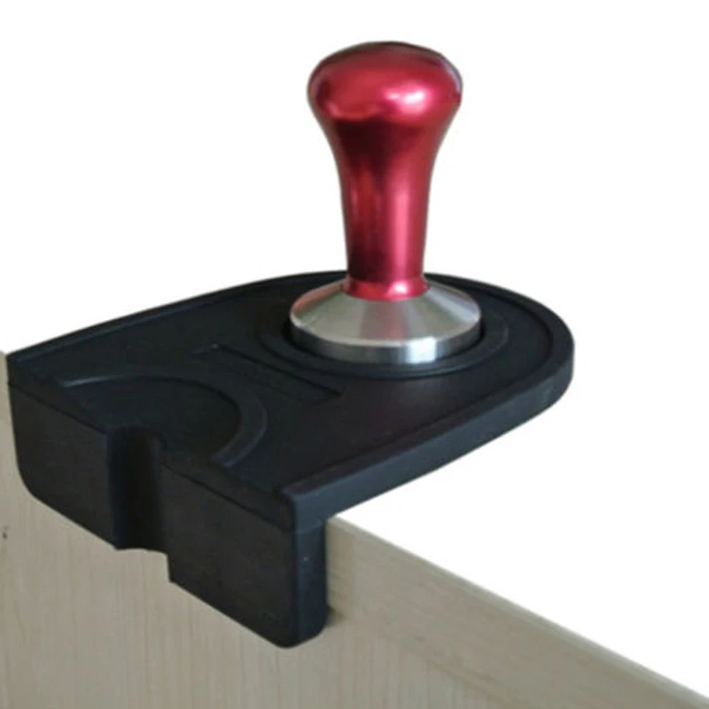 1pc Black Barista Coffee Espresso Latte Art Pen Tamper Holder Silicone Pad Mat