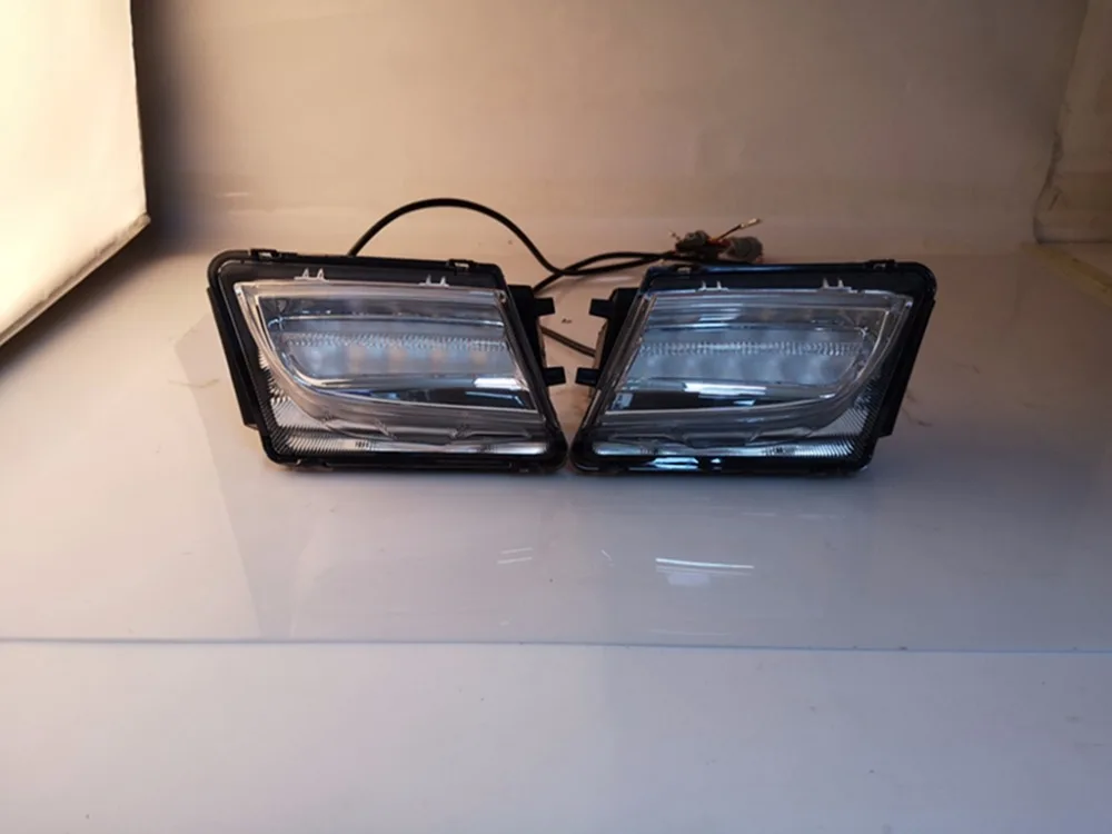 RQXR led drl дневного света для Cadillac ATSI 2014 2019 с динамическим движущимся желтым