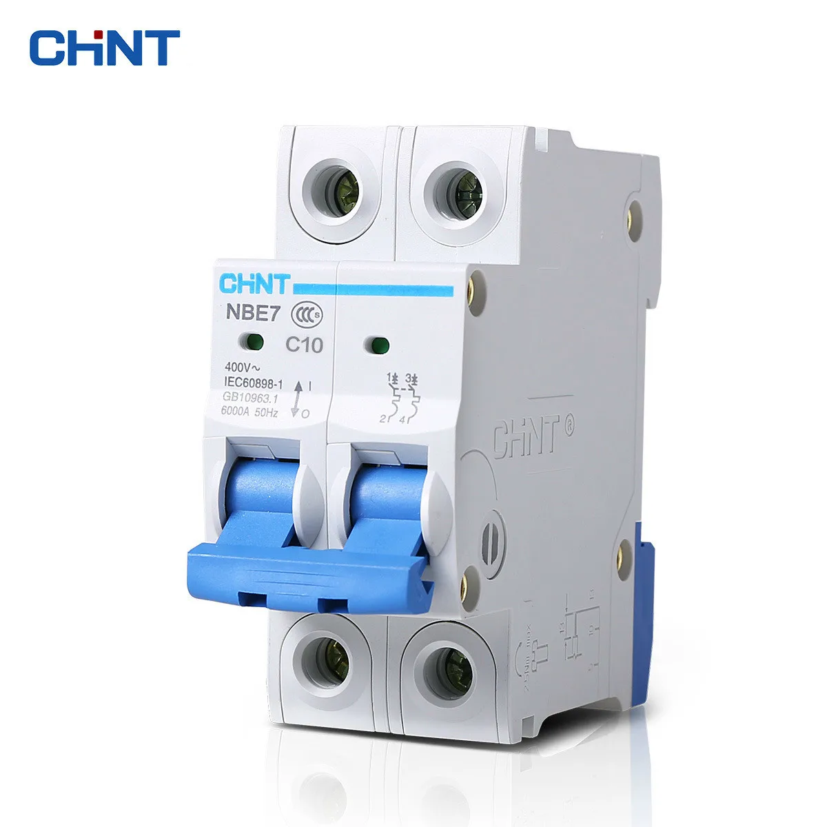 

CHNT 2P 10A Miniature Circuit Breaker Household Type C Air Switch Moulded Case Circuit Breaker