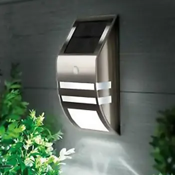 

1PCS LED light outdoor solar motion sensor black nickel wall 2 white power garden distance 4m 40m