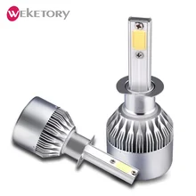 Weketory светодио дный H4 H7 свет фар автомобиля лампы H1 H13 9004 9005 9006 9007 9012 6000 K светодио дный лампа для авто фары 12 V 24 V Туман света