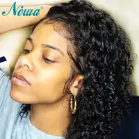 Newa 370 ลูกไม้ด้านหน้าด้านหน้ามนุษย์ Wigs สำหรับผู้หญิงสีดำ Pre Plucked 13x6 ด้านหน้าลูกไม้วิกผมเด็กผมปลอมสั้นหนังศีรษะวิกผม