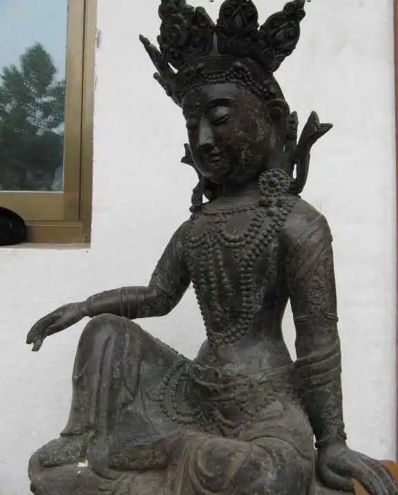 

24" Tibetan Fane bronze Carved freeness Sit Kwan-yin Bodhisattva Buddha statue