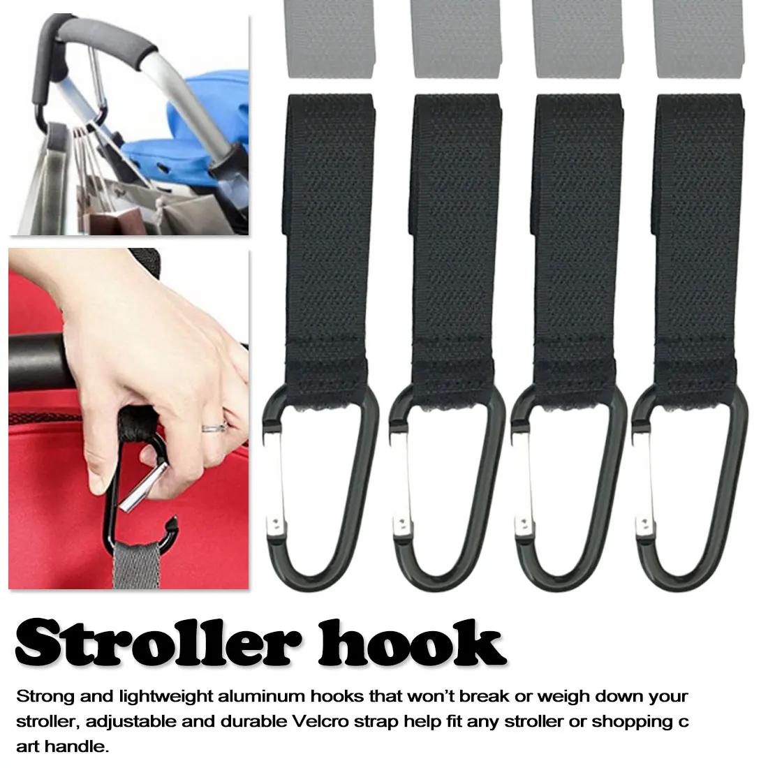

4 PCS/LOT Baby Stroller Accessories Hook Multifunction Baby Stroller Black High Quality Hook