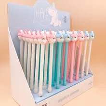 48 шт./упак. лошадь мультфильм Пончик силиконовая гелевая ручка на водных чернилах школьные канцелярские принадлежности подарок для мальчиков девочек черные чернила