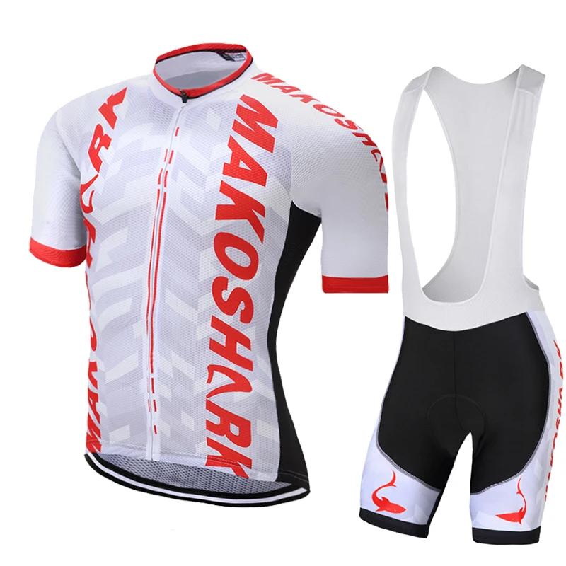 9D гель Pad Pro Велоспорт Джерси комплект короткий рукав костюм Ropa De Ciclismo Майо Одежда для велоспорта велосипедная одежда - Цвет: White White Bib