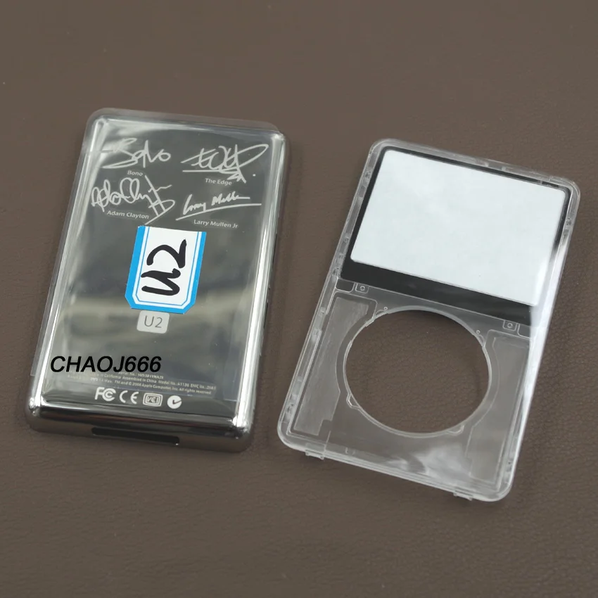 

Clear Transparent Plastic Front Faceplate U2 Edition Metal Back Housing Case Cover for iPod 5th Video 30Gb 60GB 80GB