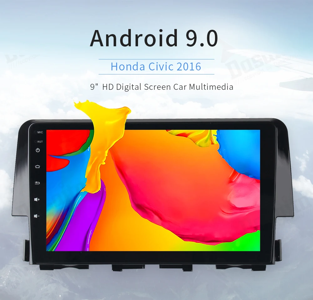 Dasaita " Android 9,0 Автомобильный gps радио плеер для Honda Civic с восьмиядерным 4 Гб+ 32 ГБ Авто Мультимедиа стерео видео 4G