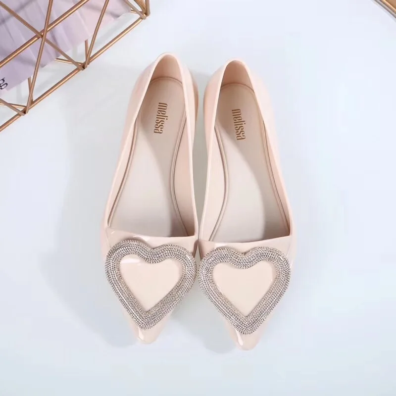 Melissa/оригинальная обувь; коллекция года; женская обувь; модные водонепроницаемые прозрачные туфли на плоской подошве; нескользящая Повседневная прозрачная обувь с пряжкой - Цвет: white