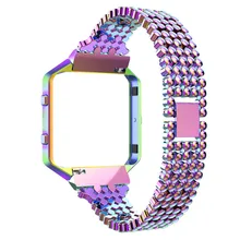 Новая замена Нержавеющая сталь Сеть группы модные часы замена ремешок с металлическим каркасом для Fitbit Blaze 10Jul 24