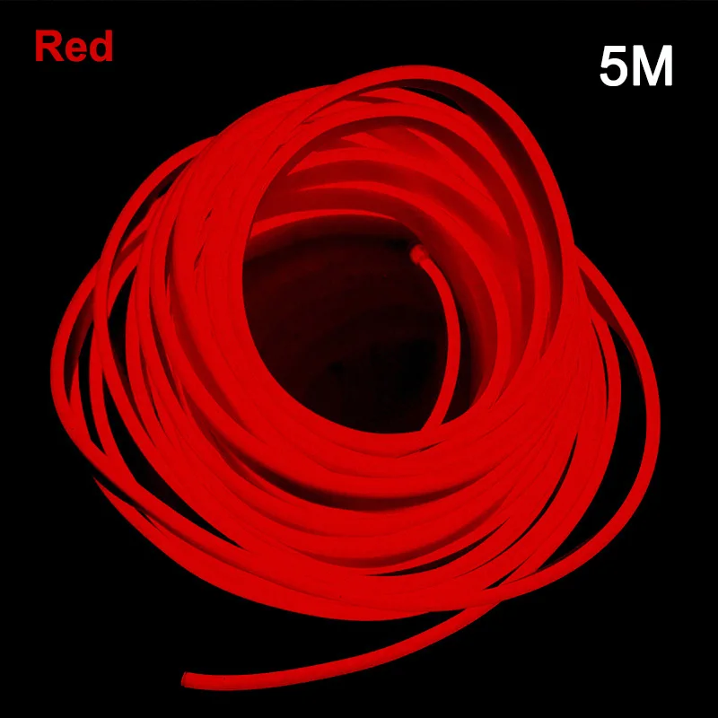Гибкая неоновая Автомобильная интерьерная Светодиодная лента для Kia Rio Picanto Cerato Ceed Optima Stonic Soul Niro Sportage - Испускаемый цвет: Red 5m