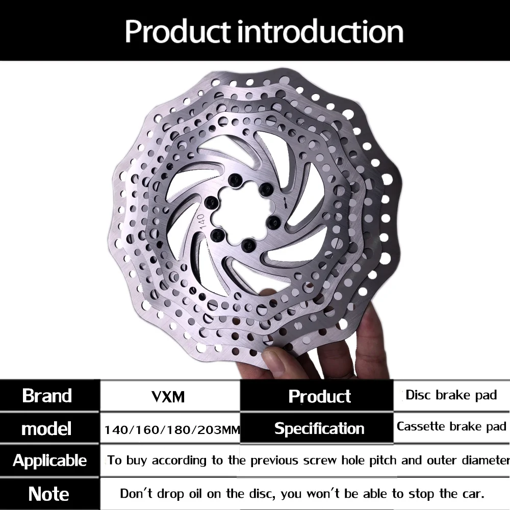 VXM MTB/дорожный мотоцикл дисковый тормоз/циклокросс велосипед тормозного диска, 44 мм 6-болт, ось 140 мм 160 мм 180 мм 203 дисковый тормоз велосипед тормозной ротор для велосипеда, с помощью винтов