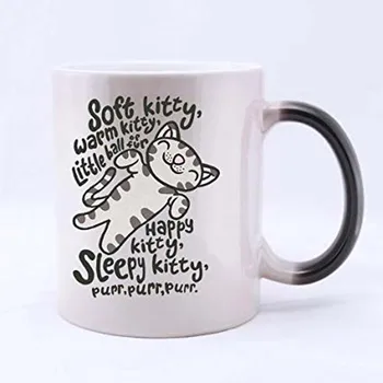

11 Ounce- Funny Novelty Funny Cat Kitty Mug - Soft Kitty Warm Kitty Color Changing Mug Morphing Coffee Mug Cup
