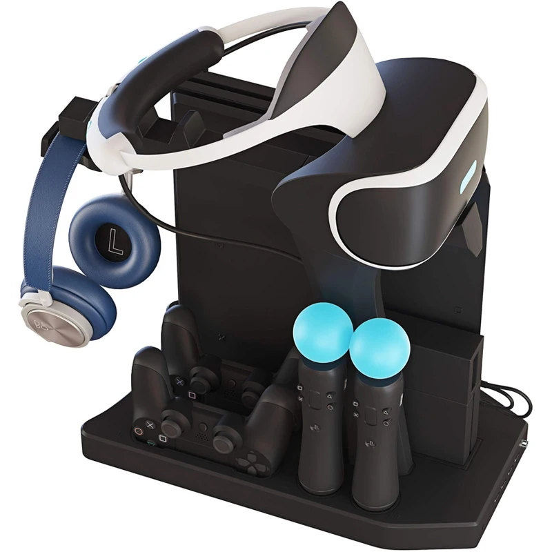 PSVR PS4 Pro Slim зарядки стойка-витрина для демонстрации для PS4 Очки виртуальной реальности VR Playstation 4 вертикальная подставка, вентилятор, система автоматического управления "Зарядное устройство концентратор