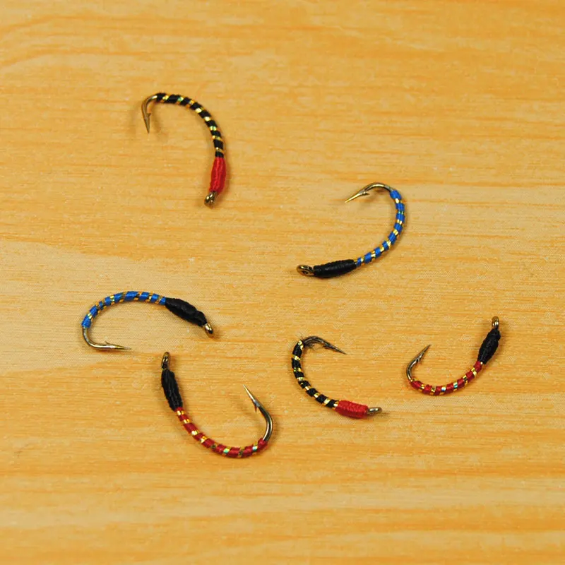 

[10 PCS] #12 #10 #14 Red Black Blue Buzzer Nymph Fly for Trout Fishing / Saltwater Sabiki Rig Making Baits / Hegene Lure Hooks