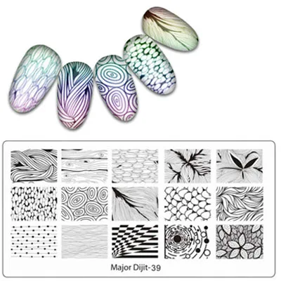 Major Dijit кружева штамповки пластины Хэллоуин серии пластина с изображениями для нейл-арта животных геометрии растений цветочный дизайн штамп шаблон - Цвет: MajorDijit39