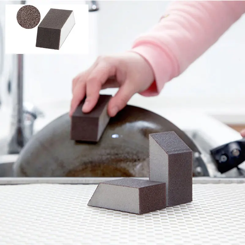 

1pcs new Magic Sponge Brush Alumina Emery Sponge Rust Dirt Stains Clean Brush Bowl Wash Pot Home Kitchen Cleaning Brush