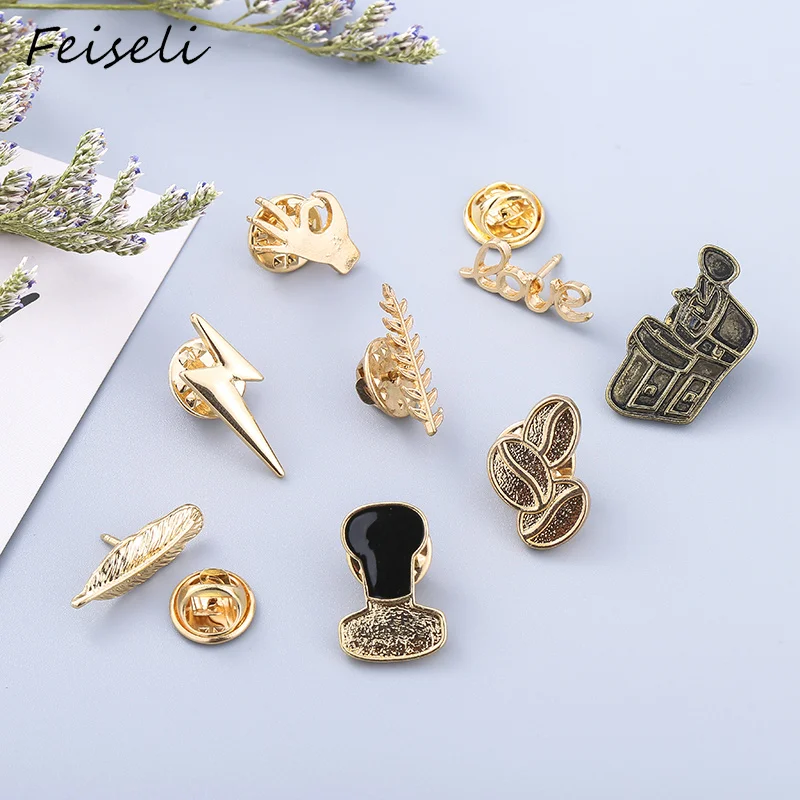 Feiseli мультяшная эмалированная Love Feather кофейная брошь зерна для женщин Винтажный