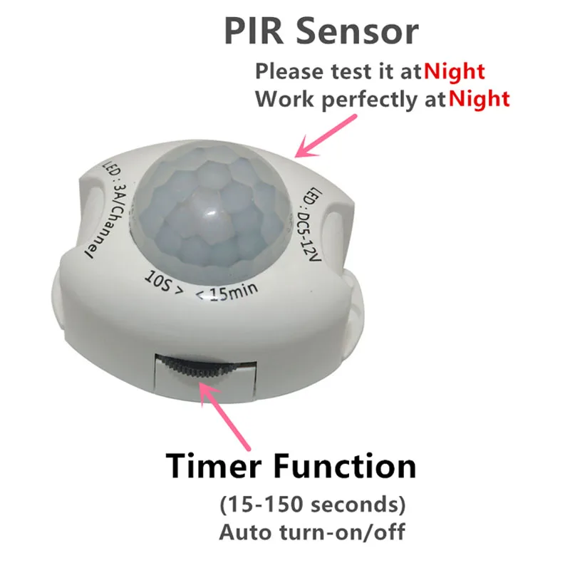 Человеческого тела инфракрасный движения PIR Сенсор переключатель DC5V-12 V 3A таймер автоматический переключатель для Светодиодные ленты свет