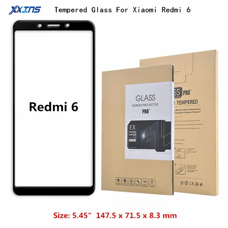 

Retail packing Tempered GLASS For Xiaomi Redmi 6 anti scratch Screen Protector on Mobile phone rich 6 Toughened Protective Film