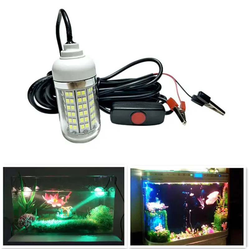 LumiParty IP68 108LED Lure fish lights Professional Underwater Fishing Light with Alligator Clip Attracting Fish Lamp 12V-24V 