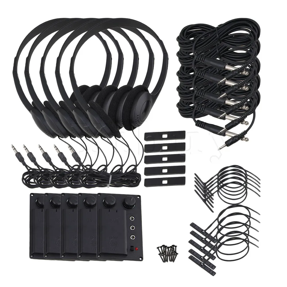

Yibuy 5 x Violin EQ Pickup Piezo Violin Parts with Headphone &Plug Hole Cable Set