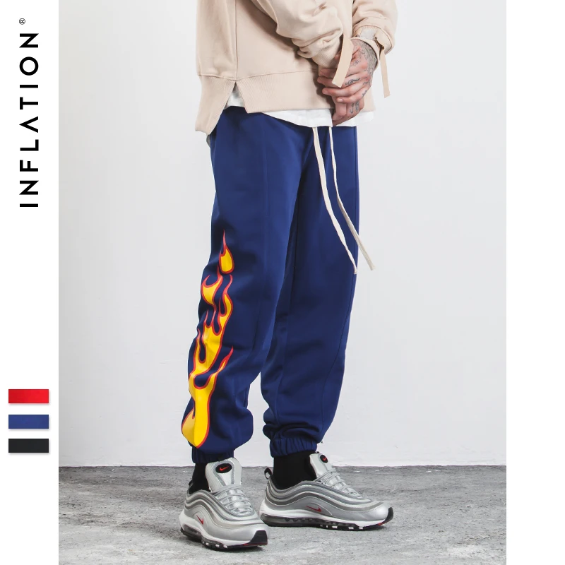 INFLATION 2017 New Autumn Mens Sweatpants Side Stripe