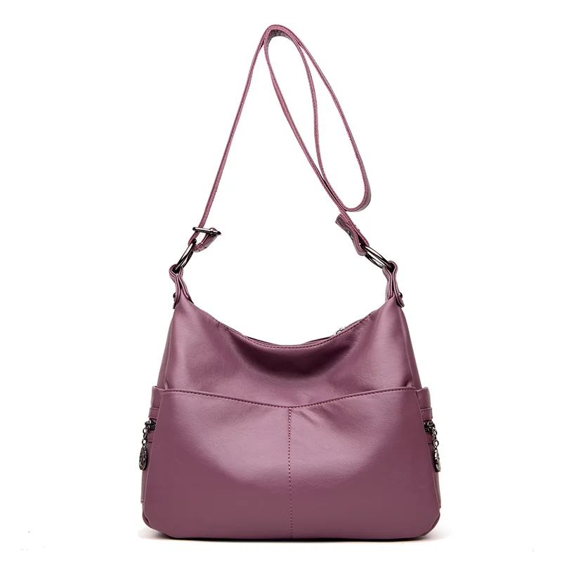 Женская сумка-мессенджер роскошные кожаные сумочки дизайнерские высококачественные сумочки, сумки через плечо для женщин сумка на плечо - Цвет: Фиолетовый