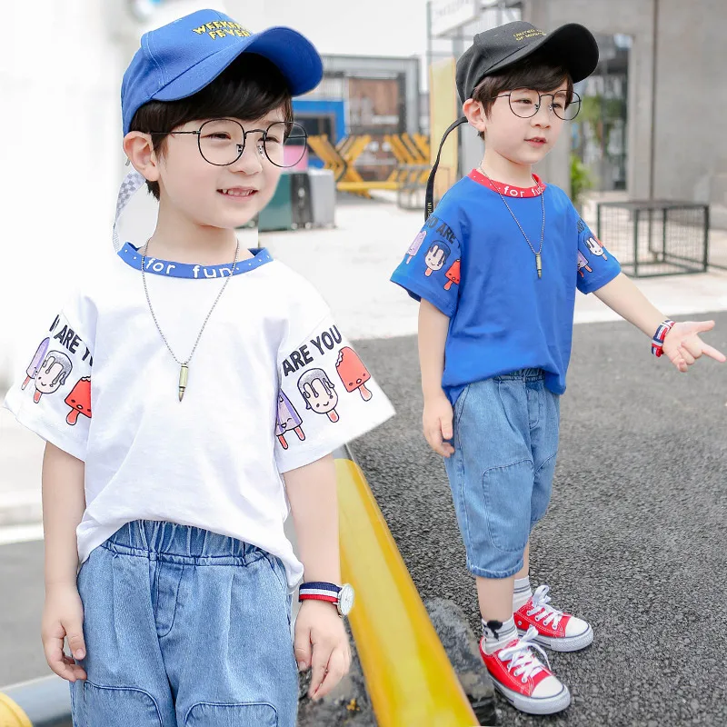 

Toddler Boy Clothes Set 2019 Summer Baby Boy Clothing Littler Child Kids Tracksuit Print Short Sleeve Shirt + Pant Outfits 6 8 9