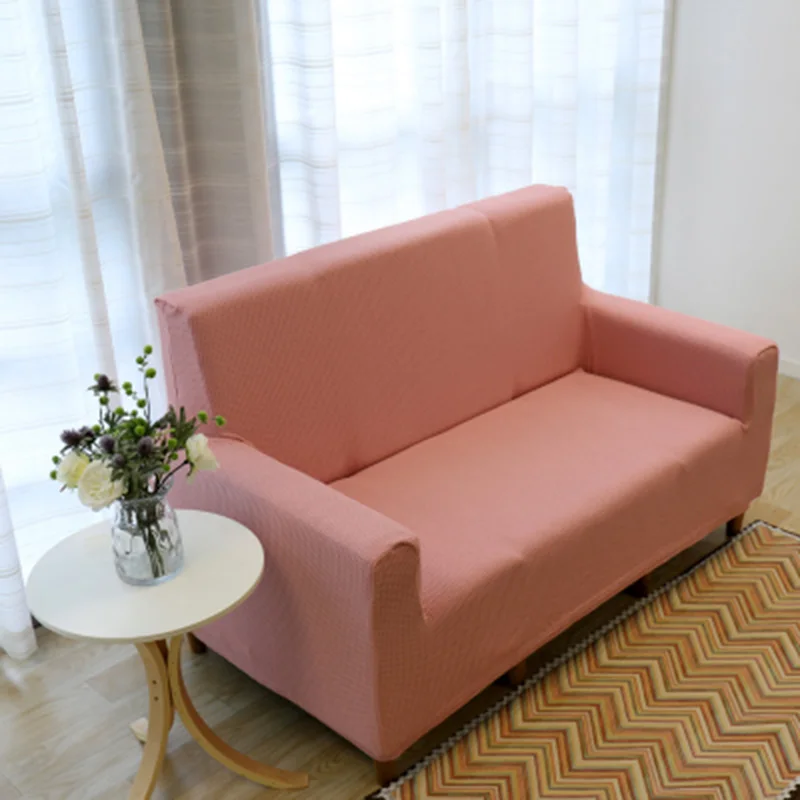 Плотно все включено Slipcover стрейч ткань эластичный чехол на диван один/два/три/Четырехместный диван крышка домашний декор - Цвет: Pink