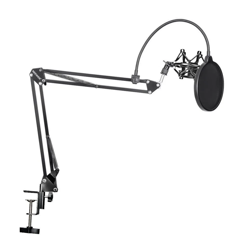 Neewer Microphone Suspension Boom Scissor Arm Stand with Mic Clip