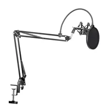 Neewer Microphone Suspension Boom Scissor Arm Stand with Mic Clip Holder and Table Mounting Clamp Kit