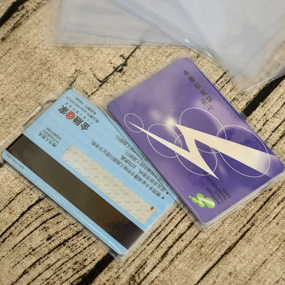 

ISKYBOB 10pcs Credit Card Protector Secure Sleeves ID Card Holder PVC Transparent Business Card For Women And Men Free Shipping